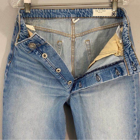 Rag and Bone. Nina high rise ankle cigarette. Button-fly 100% cotton Sz30, Tulip - Picture 7 of 16